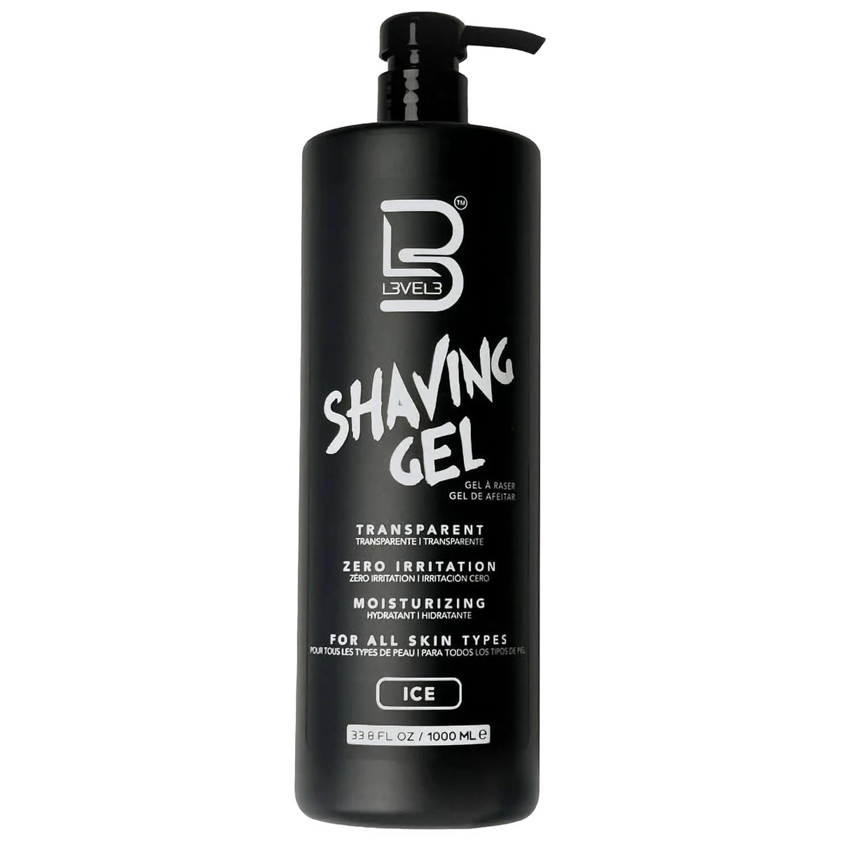 L3 Level 3 Clear Shaving Gel for Men, Non-Foaming, Aqua, 16.9 fl oz