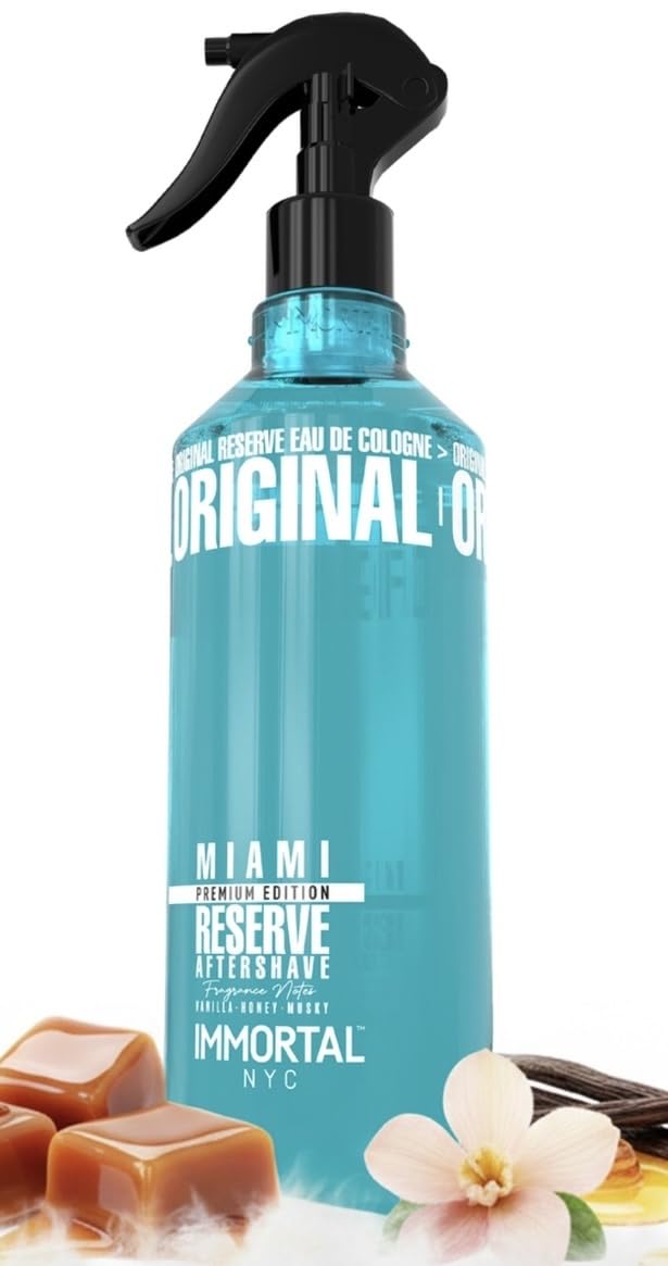 Immortal NYC Reserve New York, Aftershave Spray Body/Face Men's Cologne, 13.5 oz / 400 ml, Barbers, Softens Skin, Refreshes, Revitalizes and Relieves Face and Skin, Moisturizing Formula After Shaving