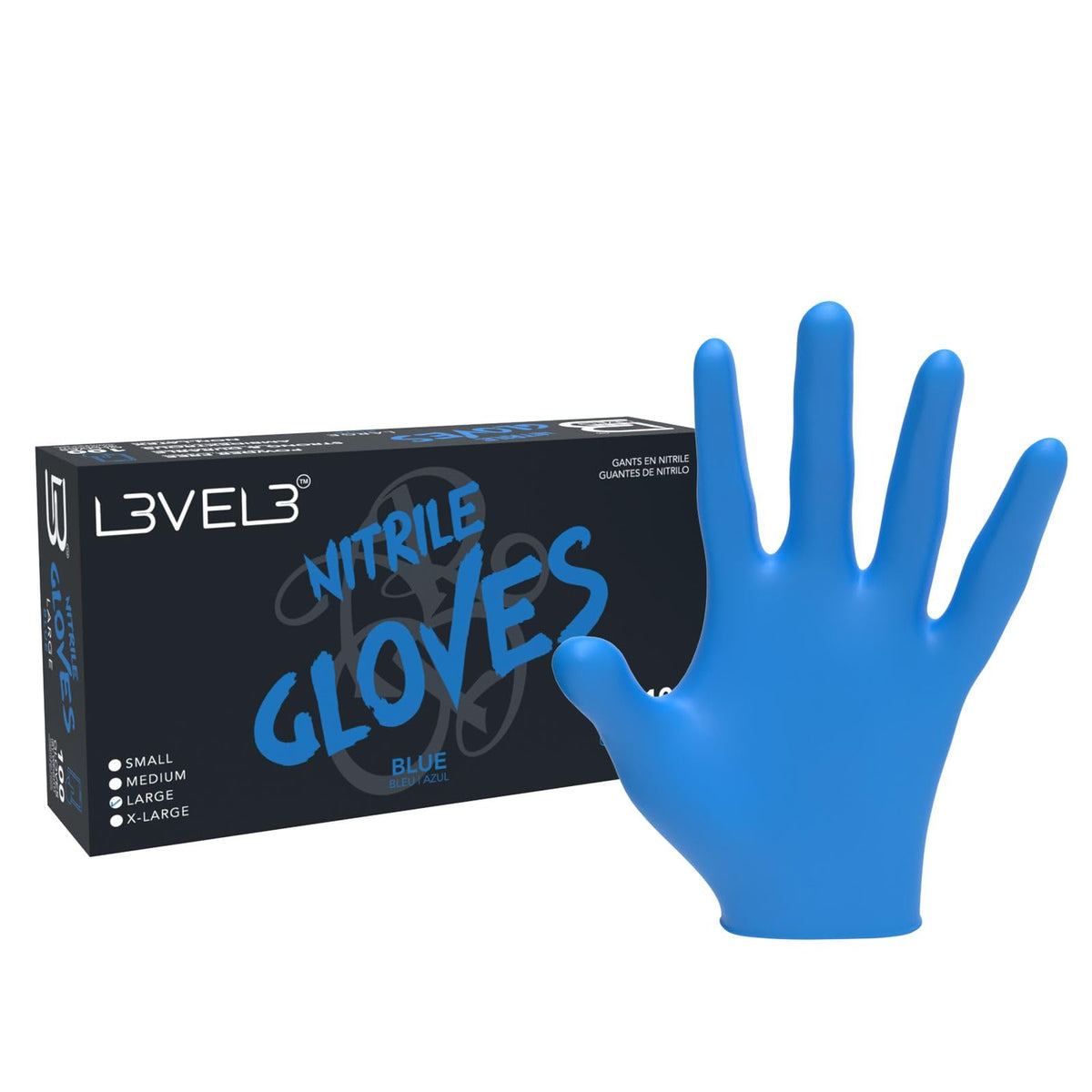 L3 Level 3 Nitrile Gloves - Professional Heavy Duty Disposable Gloves - Latex Free - Fits Snug - Box of 100