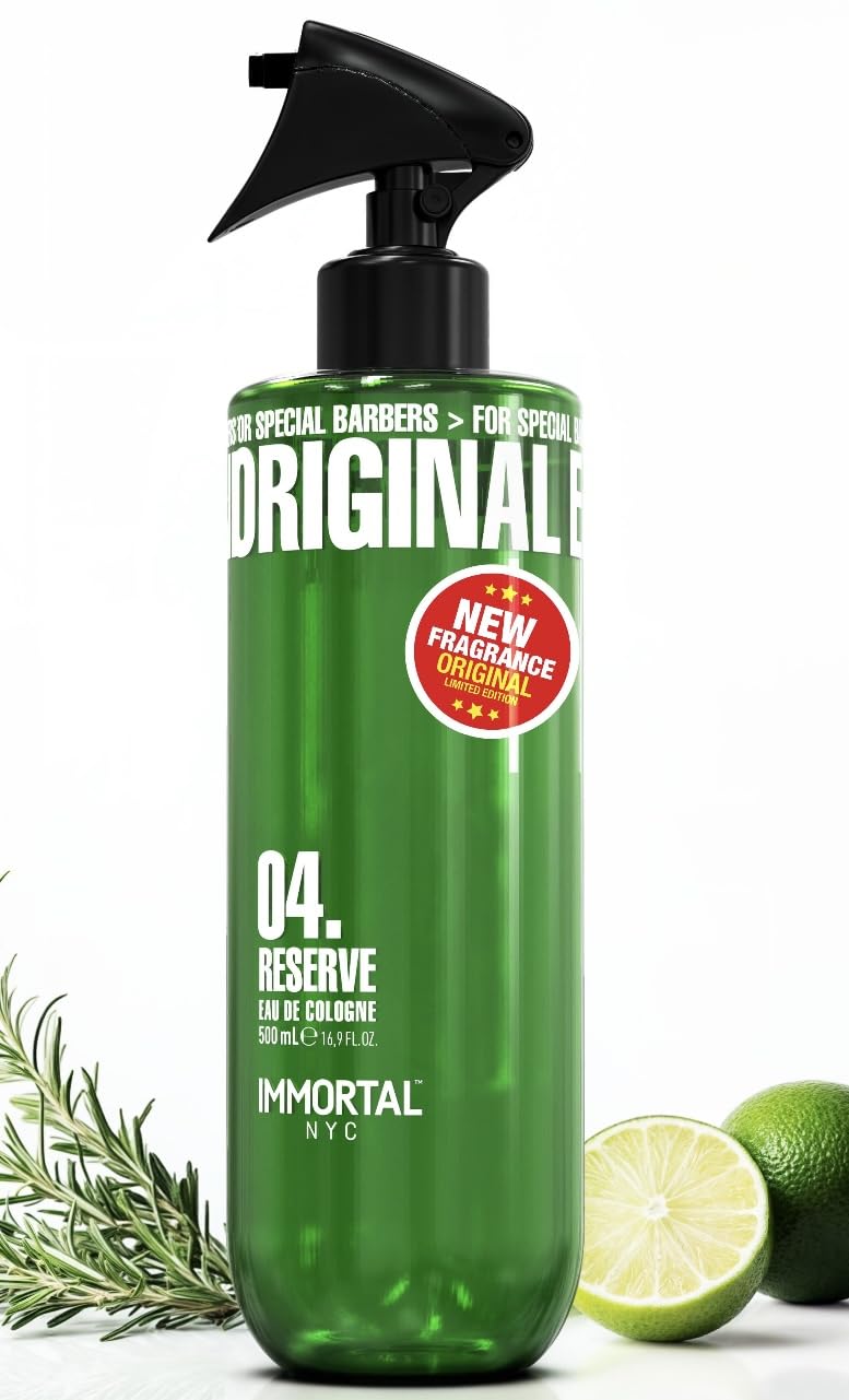 Immortal NYC Reserve New York, Aftershave Spray Body/Face Men's Cologne, 13.5 oz / 400 ml, Barbers, Softens Skin, Refreshes, Revitalizes and Relieves Face and Skin, Moisturizing Formula After Shaving