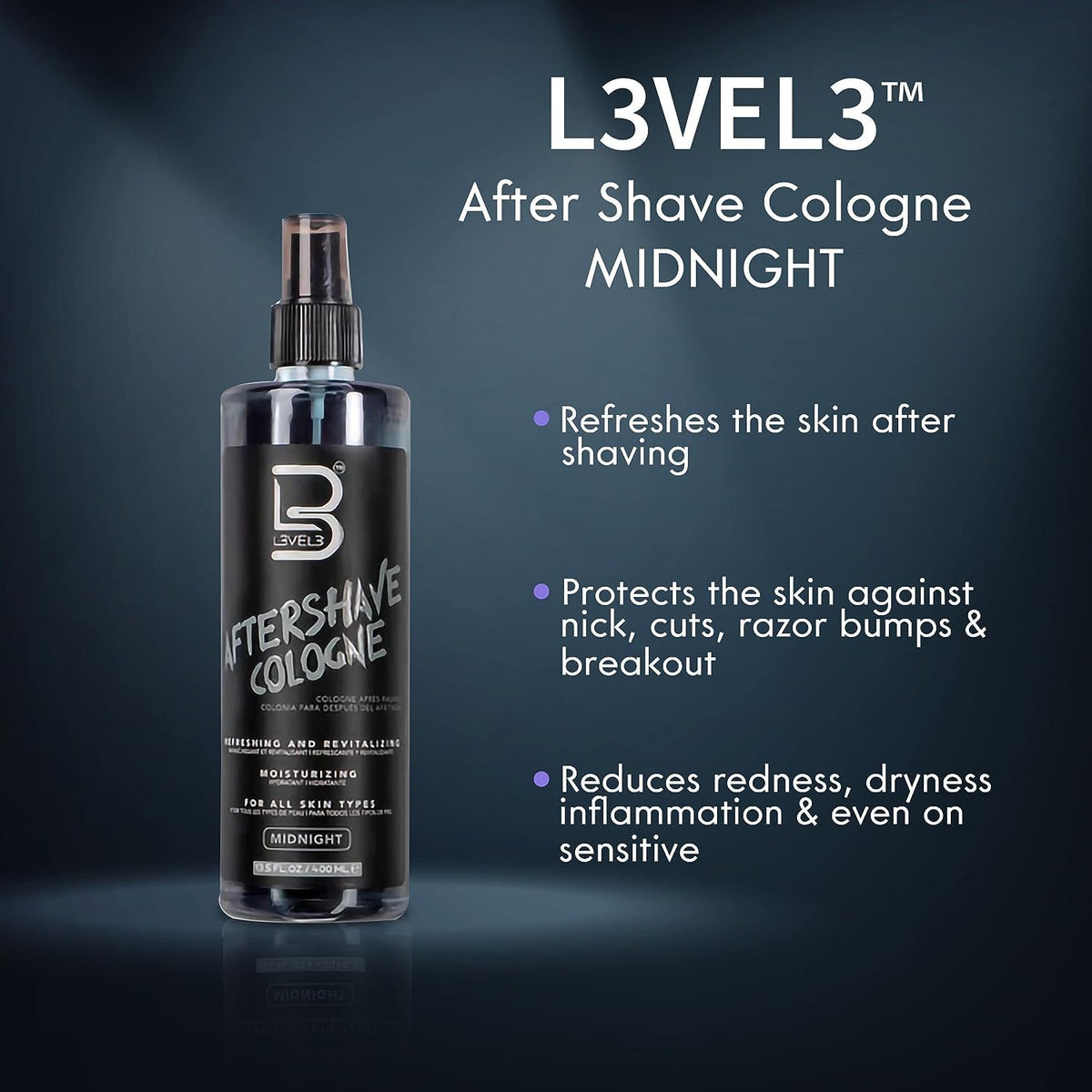 L3 Level 3 Aftershave Cologne Spray for Men, Aqua, 13.5 fl oz