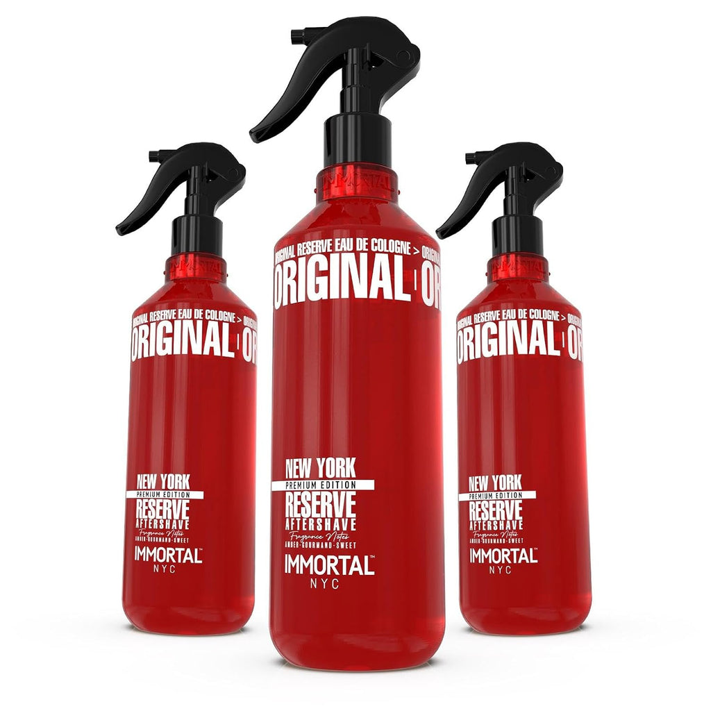 Immortal NYC Reserve New York, Aftershave Spray Body/Face Men's Cologne, 13.5 oz / 400 ml, Barbers, Softens Skin, Refreshes, Revitalizes and Relieves Face and Skin, Moisturizing Formula After Shaving
