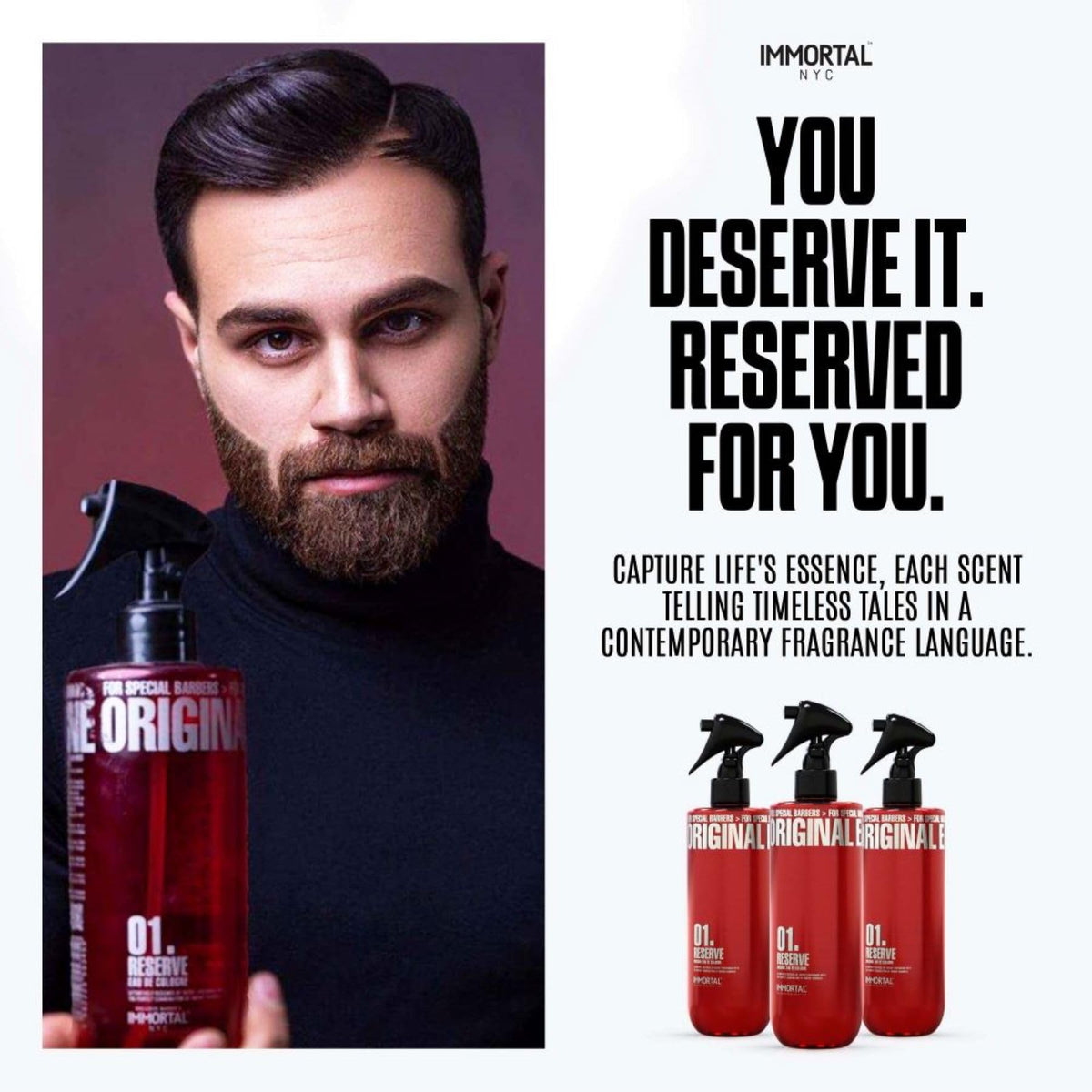 Immortal NYC Reserve New York, Aftershave Spray Body/Face Men's Cologne, 13.5 oz / 400 ml, Barbers, Softens Skin, Refreshes, Revitalizes and Relieves Face and Skin, Moisturizing Formula After Shaving