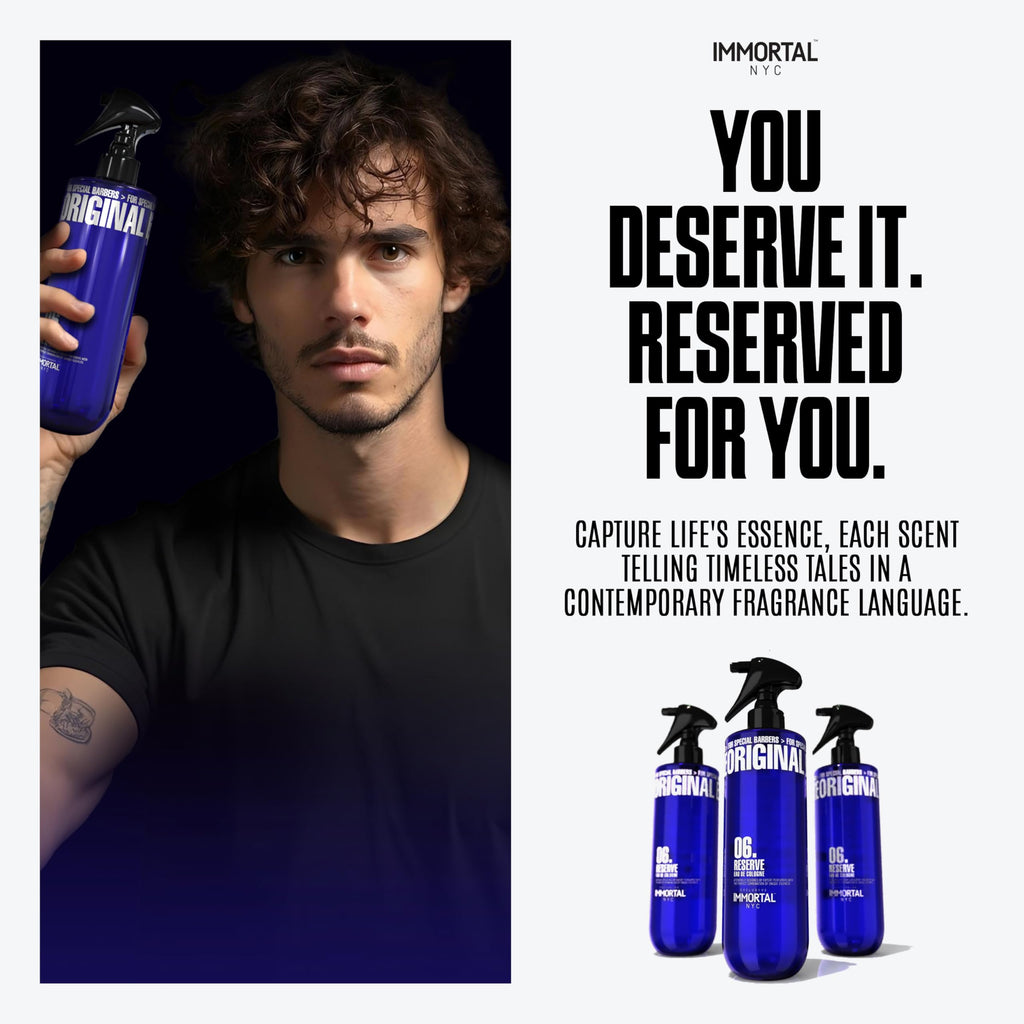 Immortal NYC Reserve New York, Aftershave Spray Body/Face Men's Cologne, 13.5 oz / 400 ml, Barbers, Softens Skin, Refreshes, Revitalizes and Relieves Face and Skin, Moisturizing Formula After Shaving