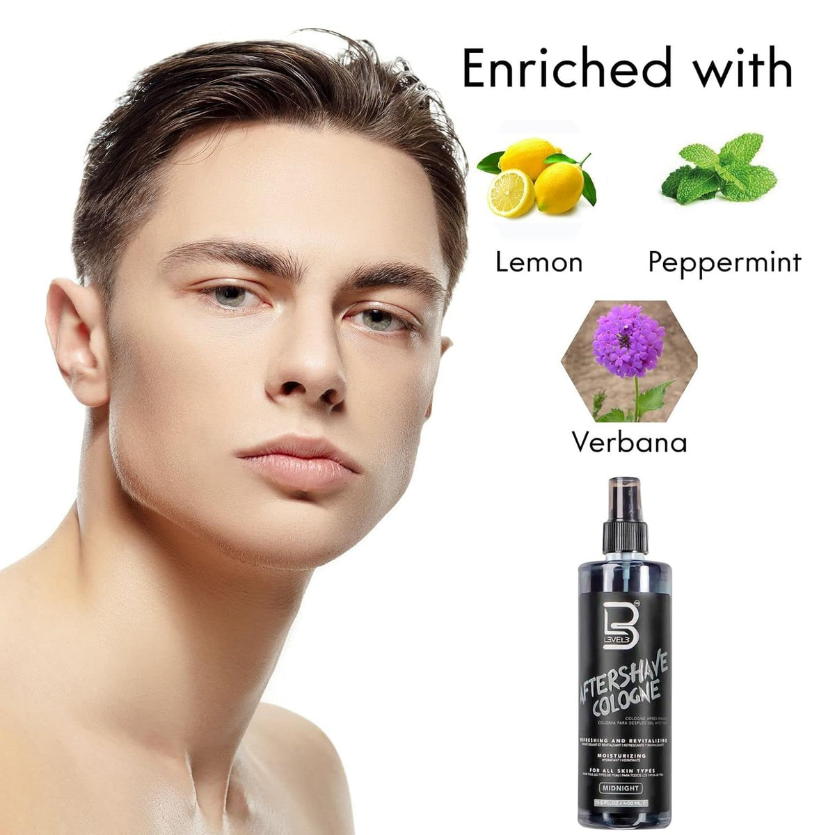 L3 Level 3 Aftershave Cologne Spray for Men, Aqua, 13.5 fl oz