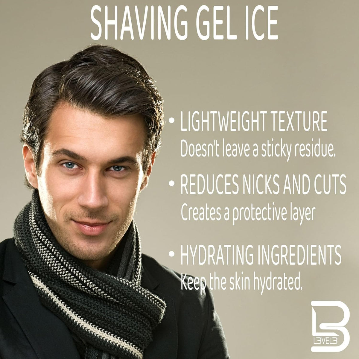 L3 Level 3 Clear Shaving Gel for Men, Non-Foaming, Aqua, 16.9 fl oz