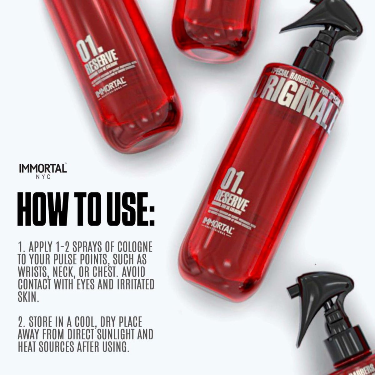 Immortal NYC Reserve New York, Aftershave Spray Body/Face Men's Cologne, 13.5 oz / 400 ml, Barbers, Softens Skin, Refreshes, Revitalizes and Relieves Face and Skin, Moisturizing Formula After Shaving