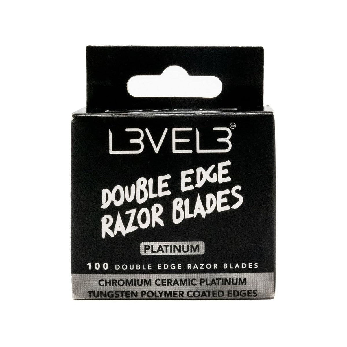 L3 Level 3 Double Edge Razor Blades,Platinum-Coated, Close Shave, 100 Count