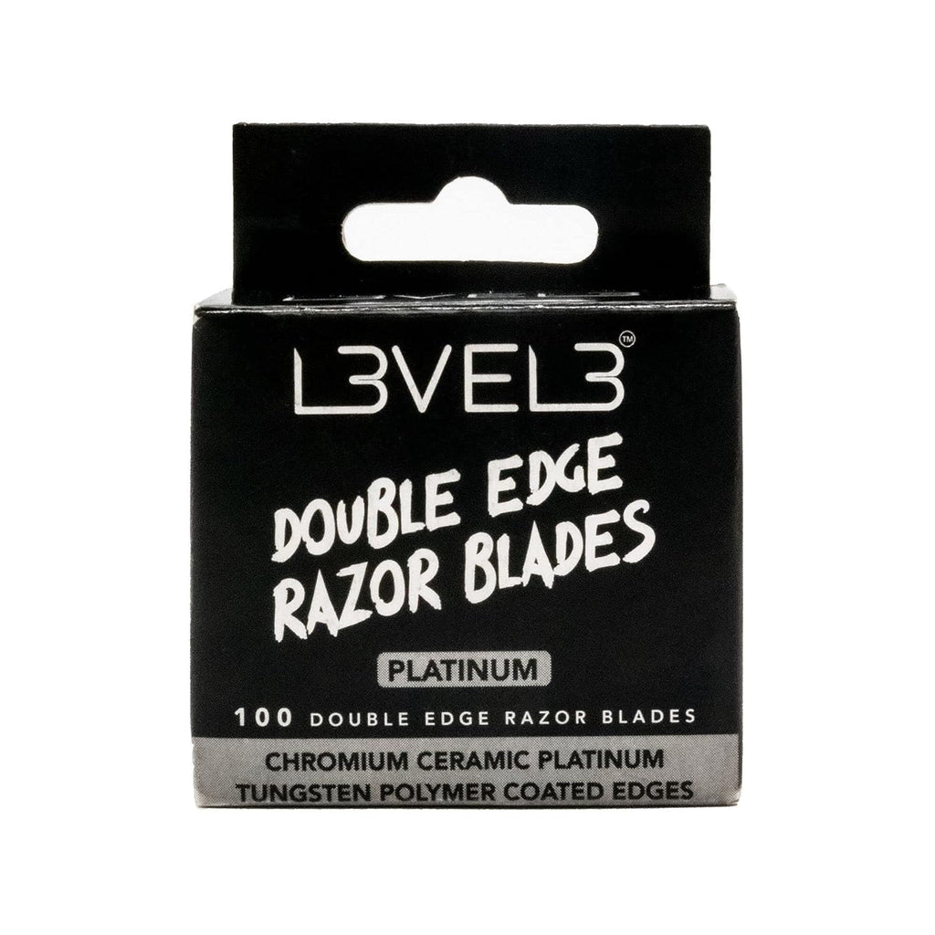 L3 Level 3 Double Edge Razor Blades,Platinum-Coated, Close Shave, 100 Count