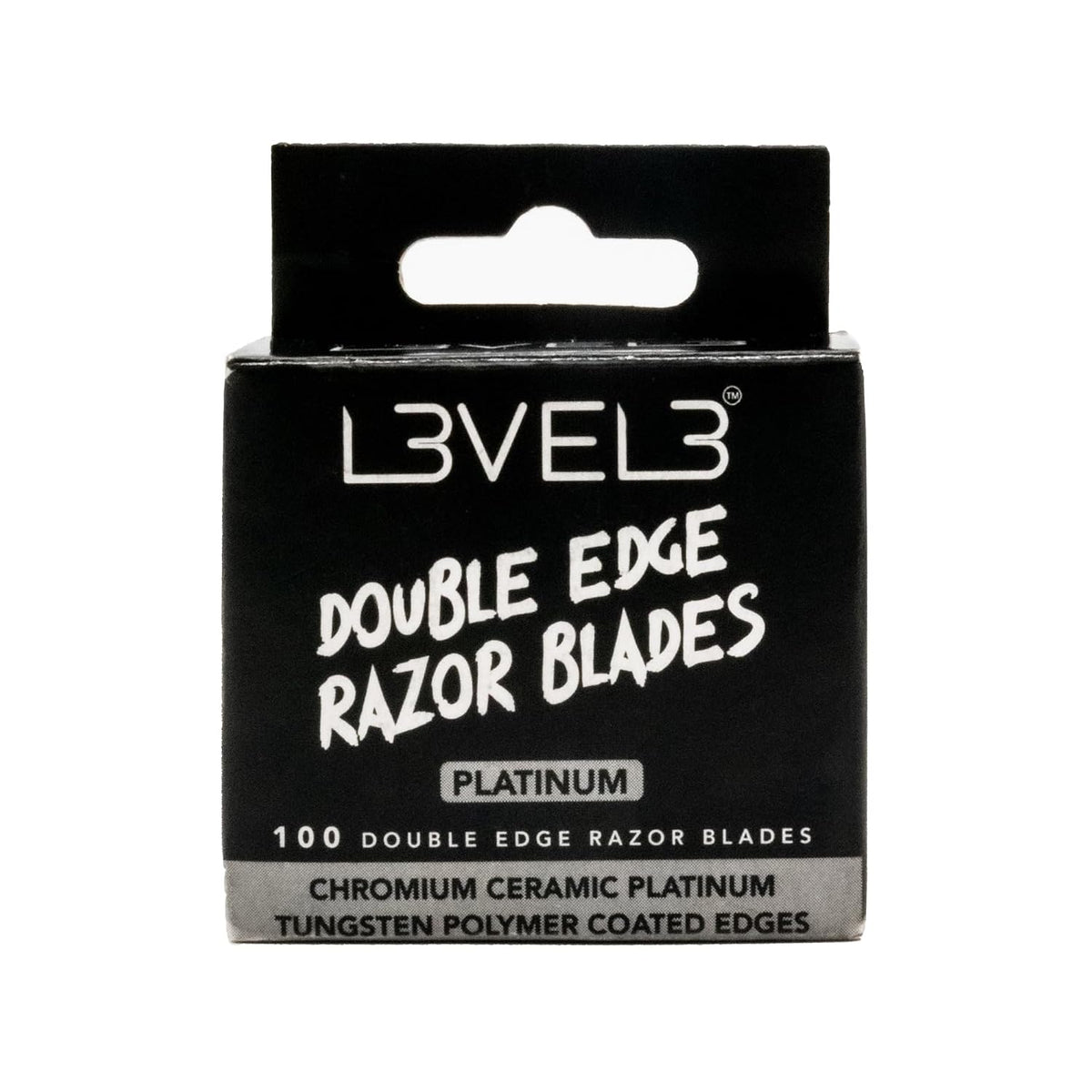 L3 Level 3 Double Edge Razor Blades,Platinum-Coated, Close Shave, 100 Count