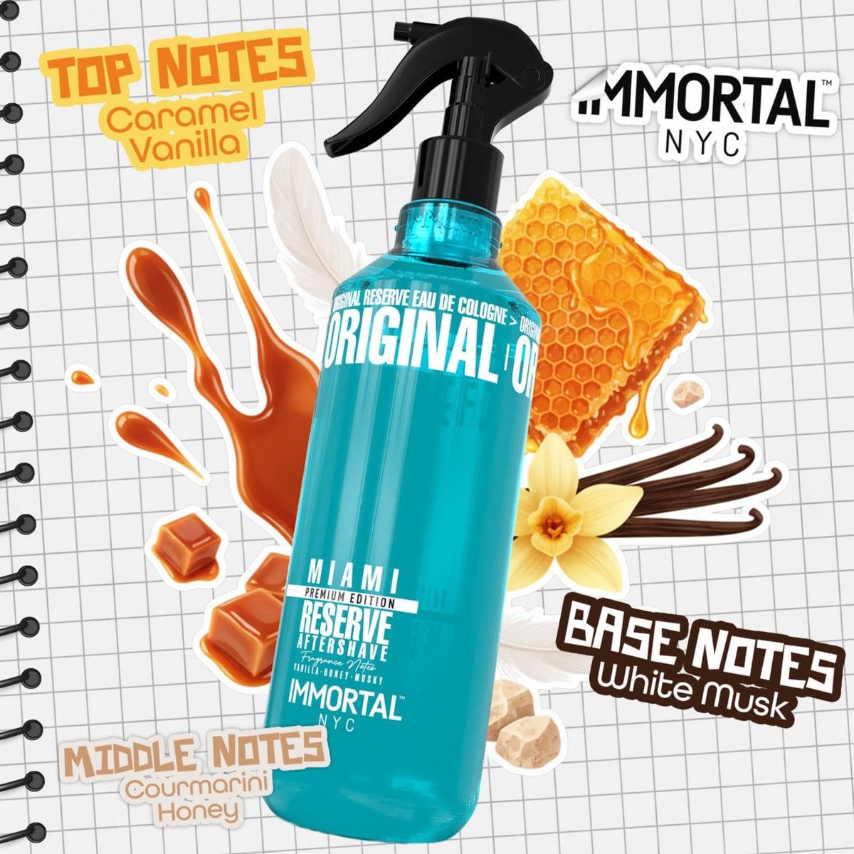 Immortal NYC Reserve New York, Aftershave Spray Body/Face Men's Cologne, 13.5 oz / 400 ml, Barbers, Softens Skin, Refreshes, Revitalizes and Relieves Face and Skin, Moisturizing Formula After Shaving