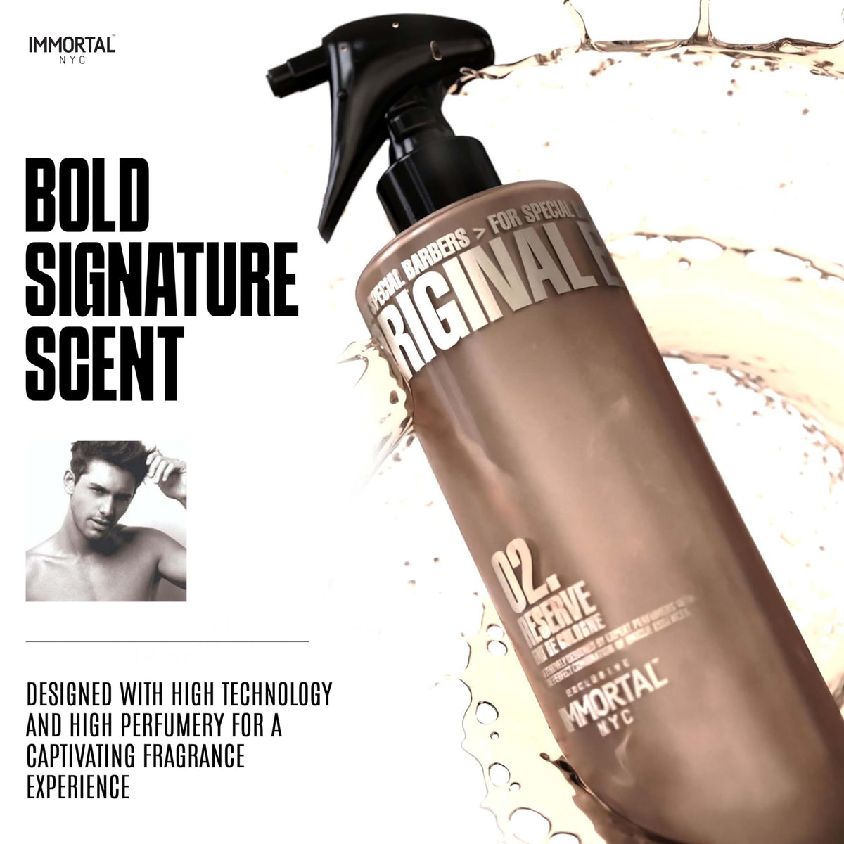Immortal NYC Reserve New York, Aftershave Spray Body/Face Men's Cologne, 13.5 oz / 400 ml, Barbers, Softens Skin, Refreshes, Revitalizes and Relieves Face and Skin, Moisturizing Formula After Shaving