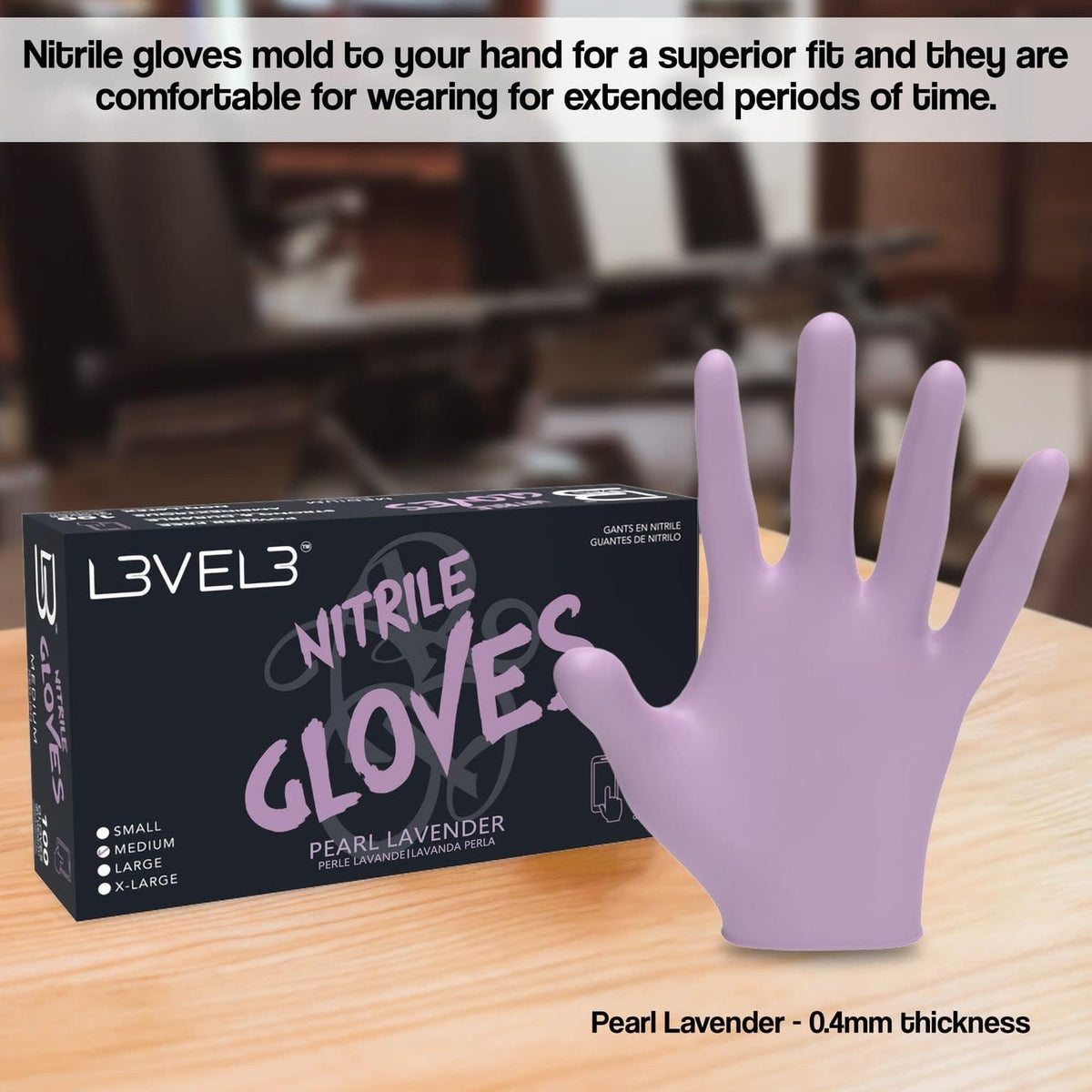 L3 Level 3 Nitrile Gloves - Professional Heavy Duty Disposable Gloves - Latex Free - Fits Snug - Box of 100