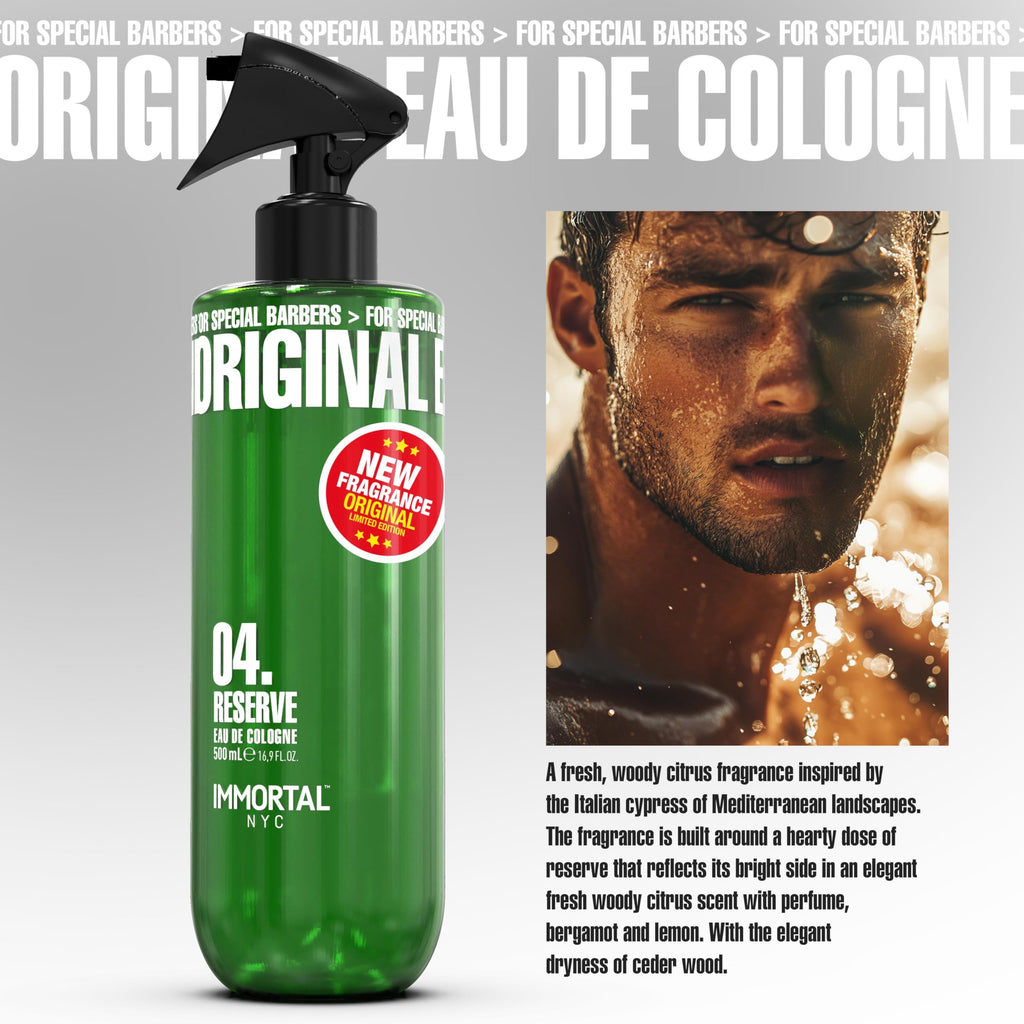 Immortal NYC Reserve New York, Aftershave Spray Body/Face Men's Cologne, 13.5 oz / 400 ml, Barbers, Softens Skin, Refreshes, Revitalizes and Relieves Face and Skin, Moisturizing Formula After Shaving
