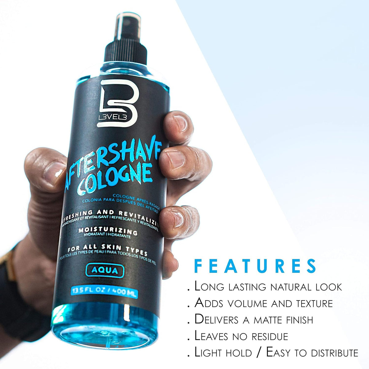 L3 Level 3 Aftershave Cologne Spray for Men, Aqua, 13.5 fl oz
