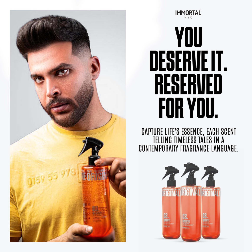 Immortal NYC Reserve New York, Aftershave Spray Body/Face Men's Cologne, 13.5 oz / 400 ml, Barbers, Softens Skin, Refreshes, Revitalizes and Relieves Face and Skin, Moisturizing Formula After Shaving