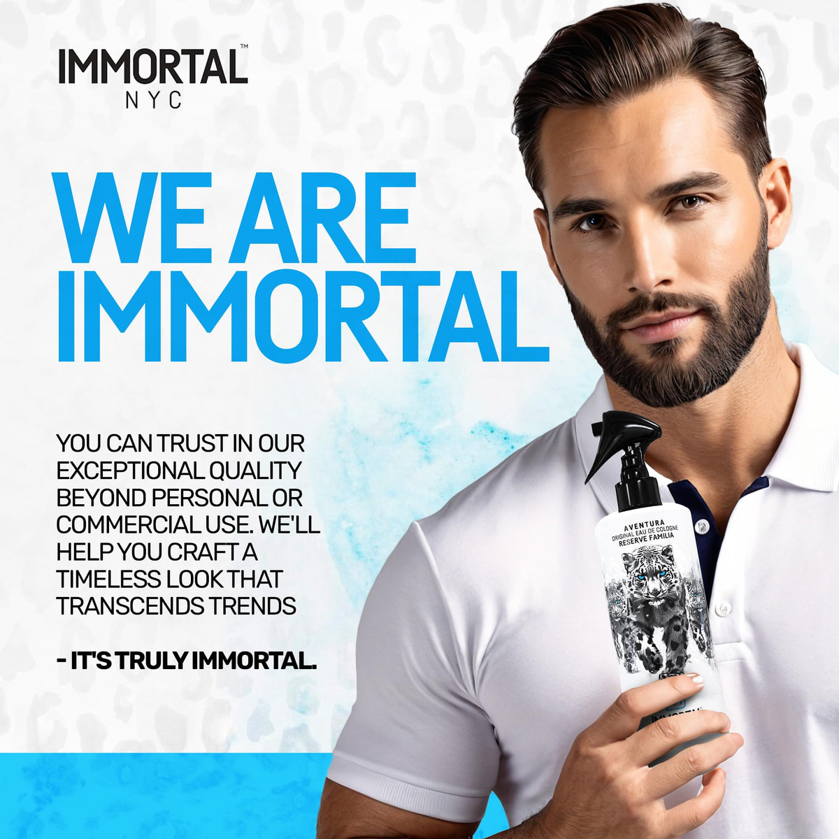 Immortal NYC Reserve New York, Aftershave Spray Body/Face Men's Cologne, 13.5 oz / 400 ml, Barbers, Softens Skin, Refreshes, Revitalizes and Relieves Face and Skin, Moisturizing Formula After Shaving