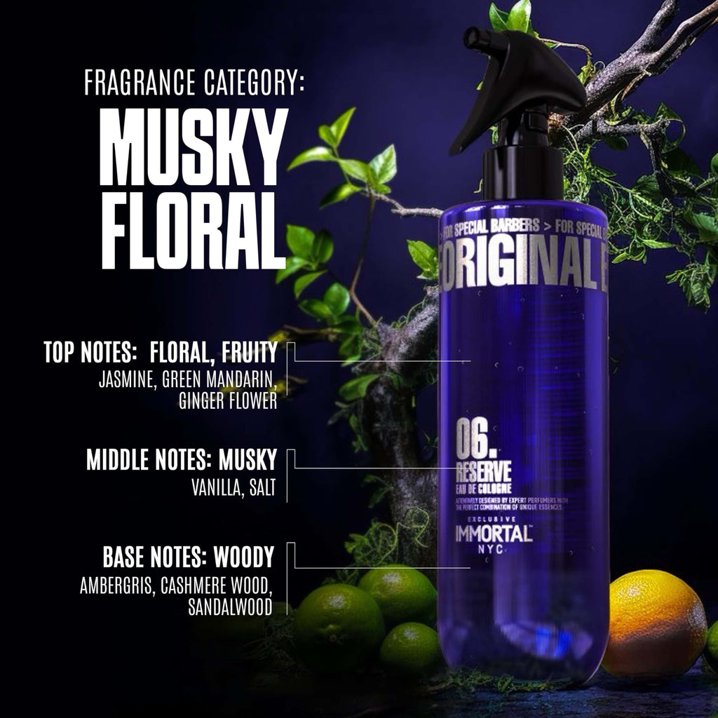 Immortal NYC Reserve New York, Aftershave Spray Body/Face Men's Cologne, 13.5 oz / 400 ml, Barbers, Softens Skin, Refreshes, Revitalizes and Relieves Face and Skin, Moisturizing Formula After Shaving