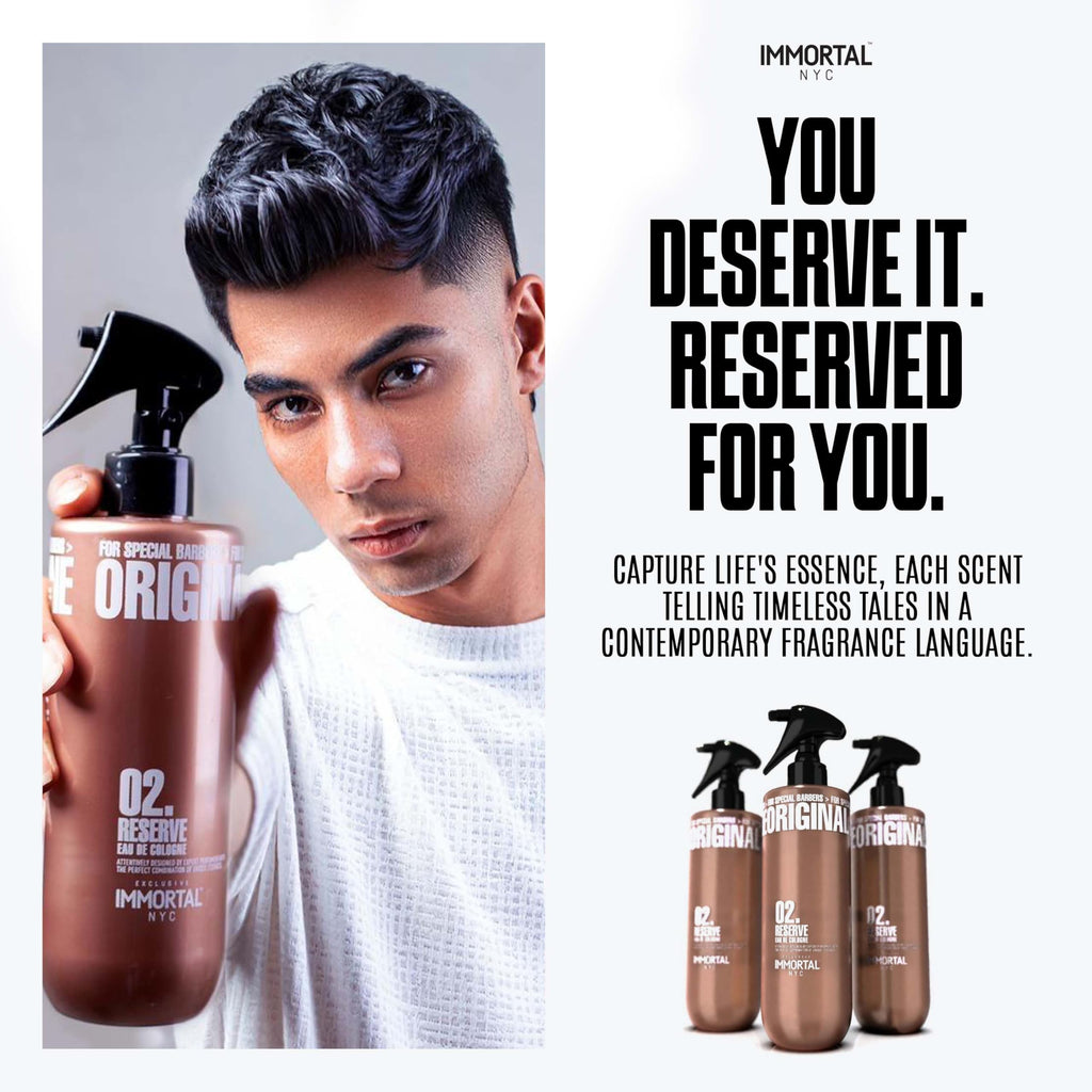 Immortal NYC Reserve New York, Aftershave Spray Body/Face Men's Cologne, 13.5 oz / 400 ml, Barbers, Softens Skin, Refreshes, Revitalizes and Relieves Face and Skin, Moisturizing Formula After Shaving