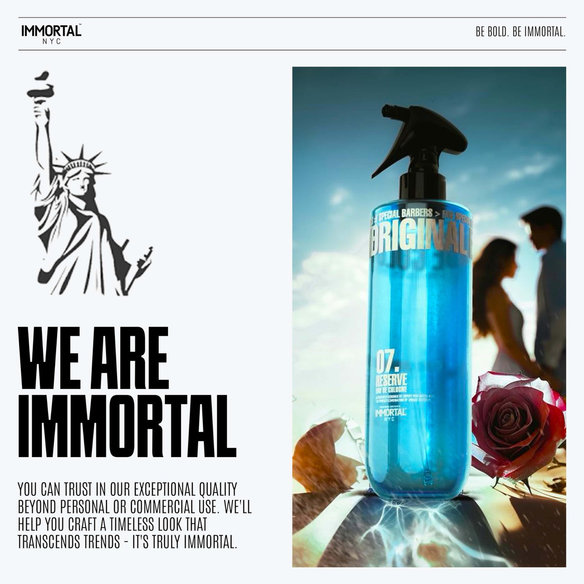 Immortal NYC Reserve New York, Aftershave Spray Body/Face Men's Cologne, 13.5 oz / 400 ml, Barbers, Softens Skin, Refreshes, Revitalizes and Relieves Face and Skin, Moisturizing Formula After Shaving