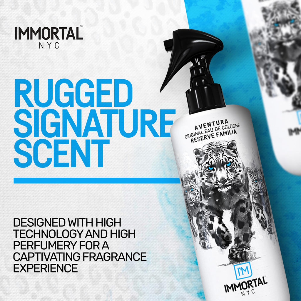 Immortal NYC Reserve New York, Aftershave Spray Body/Face Men's Cologne, 13.5 oz / 400 ml, Barbers, Softens Skin, Refreshes, Revitalizes and Relieves Face and Skin, Moisturizing Formula After Shaving