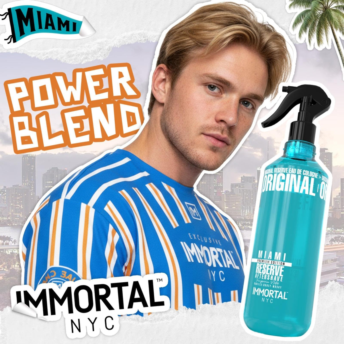 Immortal NYC Reserve New York, Aftershave Spray Body/Face Men's Cologne, 13.5 oz / 400 ml, Barbers, Softens Skin, Refreshes, Revitalizes and Relieves Face and Skin, Moisturizing Formula After Shaving