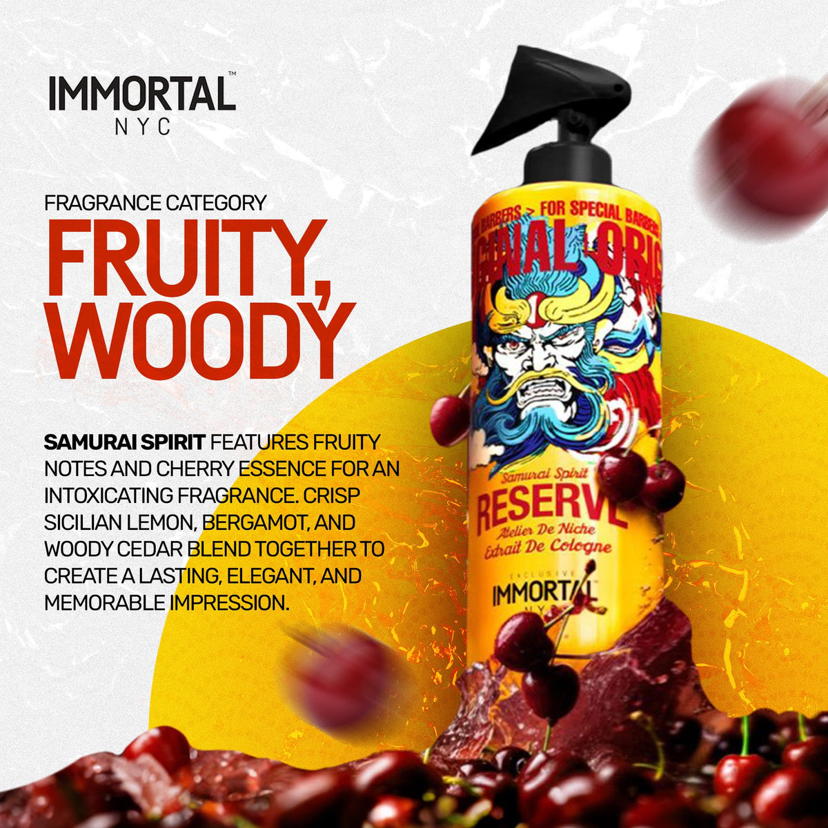Immortal NYC Reserve New York, Aftershave Spray Body/Face Men's Cologne, 13.5 oz / 400 ml, Barbers, Softens Skin, Refreshes, Revitalizes and Relieves Face and Skin, Moisturizing Formula After Shaving