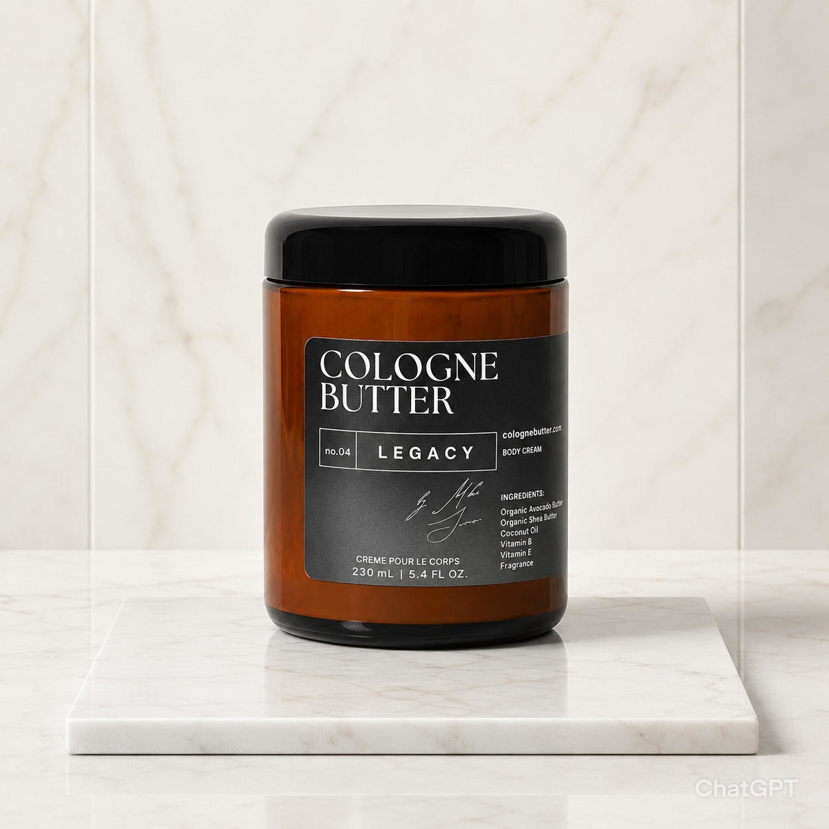 LEGACY – Luxury Fragrance Body Butter | Black Leather, Amber & Rose Cologne Scent Moisturizing Skin Butter | Cologne Butter