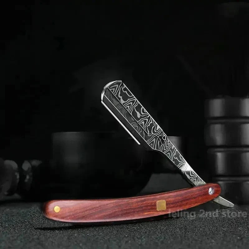 Professional Wooden Handle Shaving Razor for Men – Replaceable Blade Barber Razor | Vintage Straight Edge Shaver & Grooming Gift