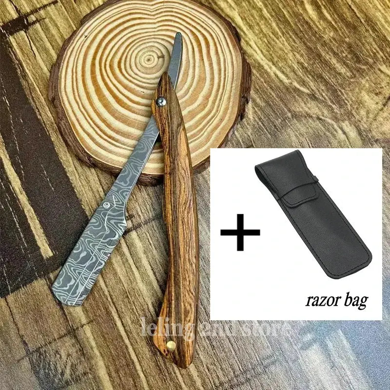 Professional Wooden Handle Shaving Razor for Men – Replaceable Blade Barber Razor | Vintage Straight Edge Shaver & Grooming Gift