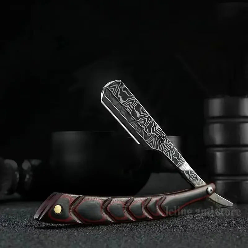Professional Wooden Handle Shaving Razor for Men – Replaceable Blade Barber Razor | Vintage Straight Edge Shaver & Grooming Gift