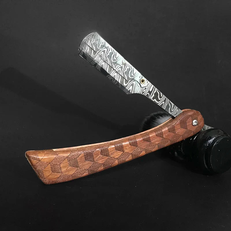 Professional Wooden Handle Shaving Razor for Men – Replaceable Blade Barber Razor | Vintage Straight Edge Shaver & Grooming Gift