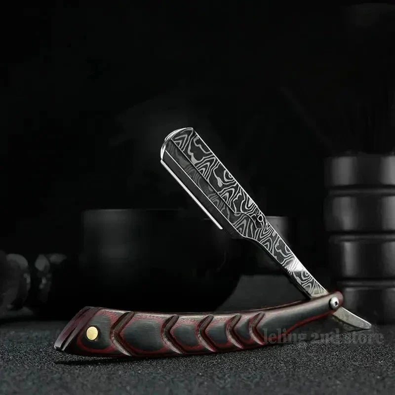 Professional Wooden Handle Shaving Razor for Men – Replaceable Blade Barber Razor | Vintage Straight Edge Shaver & Grooming Gift