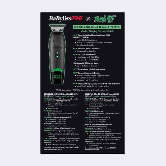 BaBylissPRO® x Tomb45® Wireless-Charging Trimmer